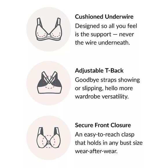 Plus Size Glamorise Full Figure Front-Closure T-Back WonderWire Underwire Bra - Picture 7 of 12